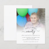 Budget Photo Script 90th Birthday Party Invitation (Voorkant / Achterkant)
