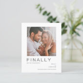Budget Photo Simple Typography Verloving Announce (Staand voorkant)