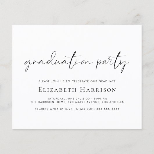 Budget Photo Strip Graduparty Uitnodiging (Achterkant)