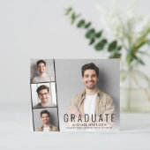 Budget Photo Strip Graduparty Uitnodiging (Staand voorkant)