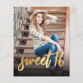 Budget Photo Sweet 16 Birthday Party Invitation (Voorkant)