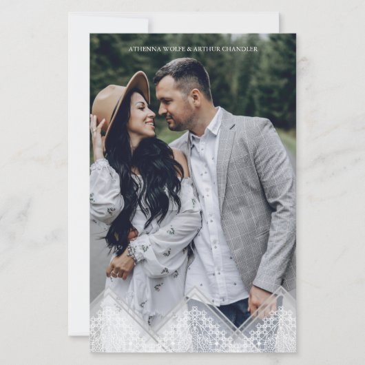 Budget Photo Trendy Lace Effect Whimsical Script (Voorkant)