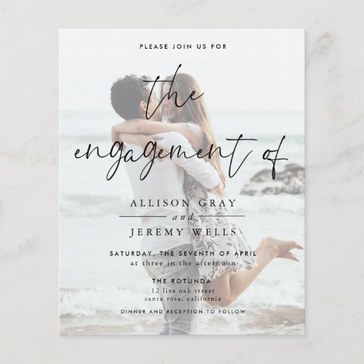 Budget Photo Verloving Invitation Flyer (Voorkant)