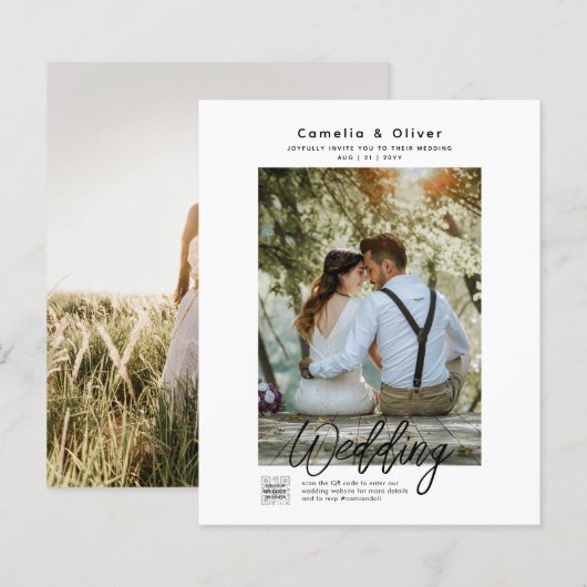 Budget Photo Weddenschap Klassieke White (Voorkant / Achterkant)