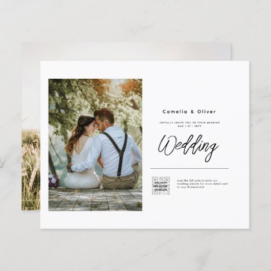 Budget Photo Weddenschap Klassieke White (Voorkant / Achterkant)