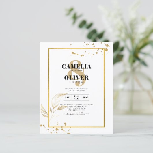 Budget Photo Weddenschap Klassieke White GOLD (Staand voorkant)