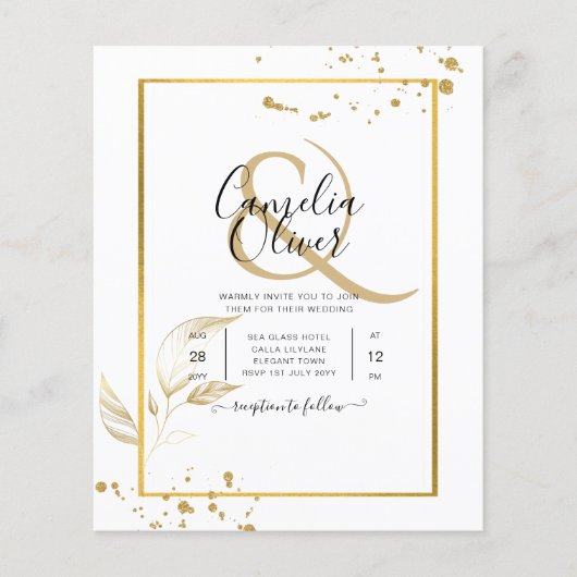 Budget Photo Weddenschap Klassieke White GOLD (Voorkant)