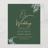 Budget Photo Wedding Invitation GREEN Flyer (Voorkant)