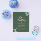 Budget Photo Wedding Invitation GREEN Flyer (Enkel)
