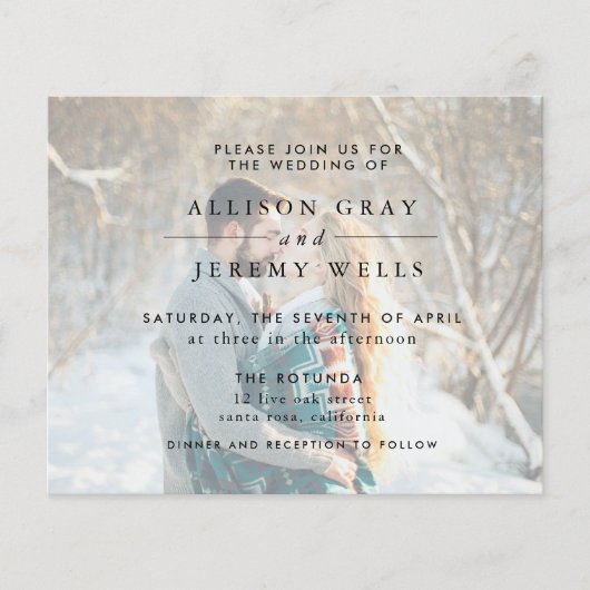 Budget Photo Wedding Invitation Landscape Flyer (Voorkant)