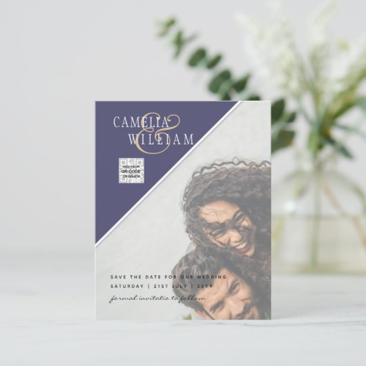 Budget Photo Wedding Invitation Mixed Colors (Staand voorkant)