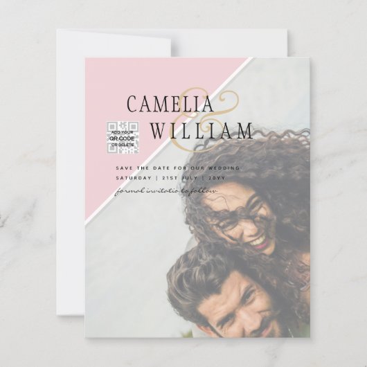 Budget Photo Wedding Invitation Mixed Colors (Voorkant)