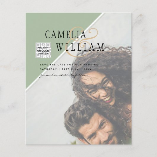 Budget Photo Wedding Invitation Mixed Colors Flyer (Voorkant)