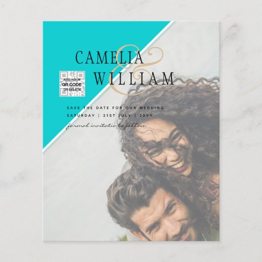 Budget Photo Wedding Invitation Mixed Colors Flyer (Voorkant)