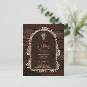 Budget Photo Wedding Invitation Rustic Lace Wood (Staand voorkant)