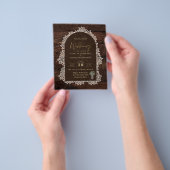 Budget Photo Wedding Invitation Rustic Lace Wood Flyer (Hand)