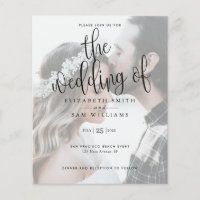 Budget Photo Wedding Invitation Simple Elegant