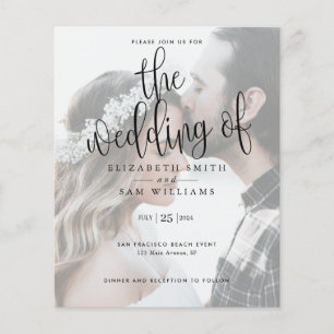 Budget Photo Wedding Invitation Simple Elegant Flyer