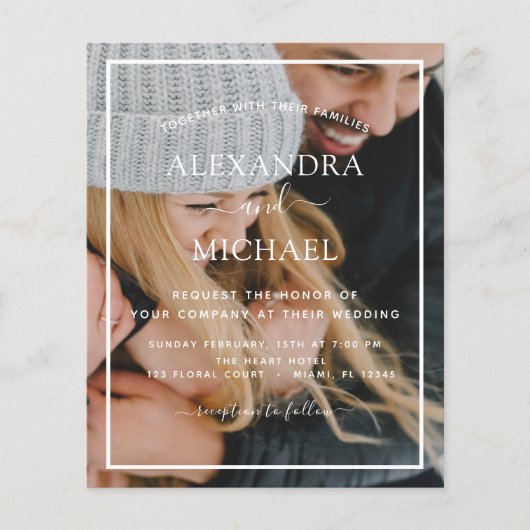 Budget Photo Wedding Inviting Flyer (Voorkant)