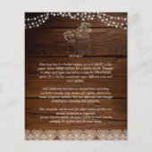 Budget Photo Wedding Invitting Rustic Mason Jars Flyer (Achterkant)