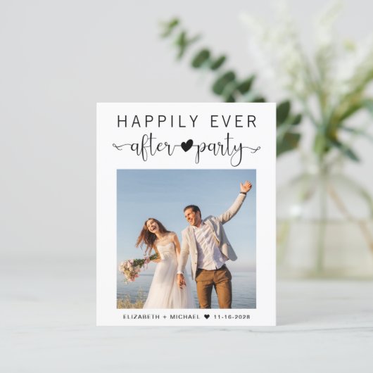 Budget Photo Wedding Reception Invitation (Staand voorkant)