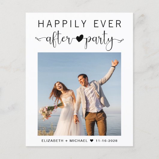 Budget Photo Wedding Reception Invitation (Voorkant)