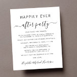 Budget Photo Wedding Reception Invitation<br><div class="desc">Een budgetvriendelijke aankondiging van de chic-stichting of een privé-bruiloft in combinatie met een uitnodiging van een post-bruiloft- of feestpartij. Op de voorzijde, "gelukkig Ooit na Partij"wordt geschreven in eenvoudige typografie en een stijlvol manuscript met swashes. Pas uw huwelijksaankondiging en uitnodiging aan en voeg uw namen in een handtekeningsachtig manuscript toe....</div>