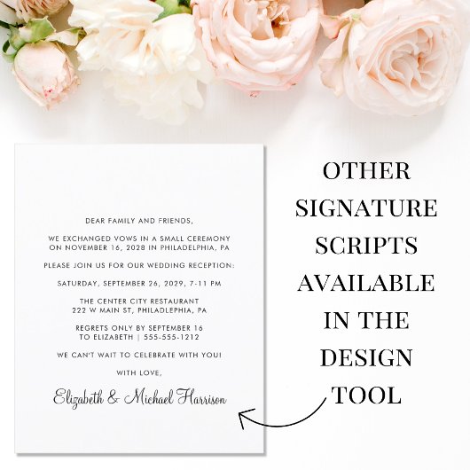 Budget Photo Wedding Reception Invitation