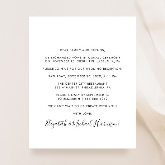Budget Photo Wedding Reception Invitation