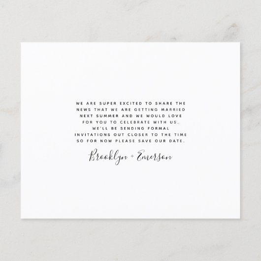 BUDGET Photo Wedding Save the Date Kaart (Achterkant)