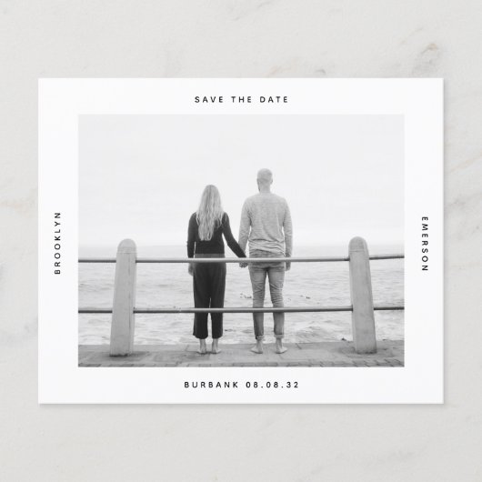 BUDGET Photo Wedding Save the Date Kaart (Voorkant)