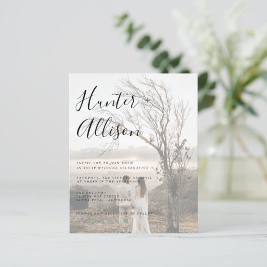 Budget Photo Wedding Uitnodiging (Staand voorkant)