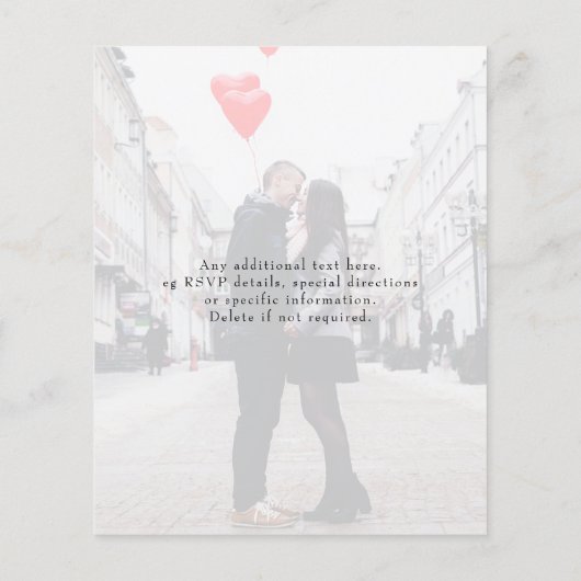 Budget Photo Wedding Uitnodiging Flyer (Achterkant)