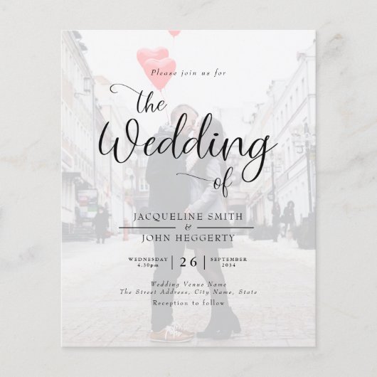 Budget Photo Wedding Uitnodiging Flyer (Voorkant)