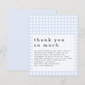 Budget Picnic Baby shower Blue Gingham Hartelijk d (Voorkant / Achterkant)