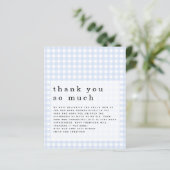 Budget Picnic Baby shower Blue Gingham Hartelijk d (Staand voorkant)