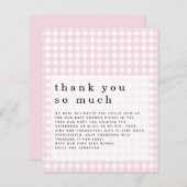Budget Picnic Baby shower Pink Gingham Hartelijk d (Voorkant / Achterkant)