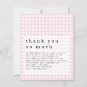 Budget Picnic Baby shower Pink Gingham Hartelijk d (Voorkant)