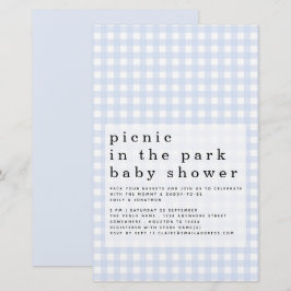 Budget Picnic Park Baby shower Blue Gingham