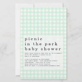 Budget Picnic Park Baby shower Green Gingham