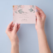 BUDGET  PIJONENROZEN Pink Salie Perzik Bruiloft Flyer (Hand)