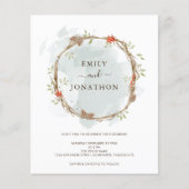 Budget Pine Berries - Uitnodiging voor kerstwedden (Voorkant)