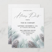Budget Pine Cone & Snow Holiday Party (Voorkant / Achterkant)