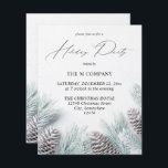 Budget Pine Cone & Snow Holiday Party<br><div class="desc">** SATIN PAPIER IS PAPIER THIN. UPGRADE HET PAPIER VOOR EEN THICKERPAPIER. HEEFT EEN OPTIE VOOR BEVELINGEN. *** Bespaar geld op uitnodigingen met deze kleinere uitnodiging die een optie voor enveloppen heeft. Bereid uw gasten voor op uw geweldige feest met de uitnodiging van deze Pine Cone & Snow Holiday Party....</div>