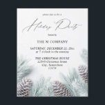 Budget Pine Cone & Snow Holiday Party Flyer<br><div class="desc">** MATTE PAPIER IS THIN. UPGRADE VOOR EEN THICKERPAPIER. GEEN ENVELOPEN OPGENOMEN.*** Geen enveloppen, flyer versie. Bespaar geld op formele uitnodigingen met deze flyer-uitnodiging. Bereid uw gasten voor op uw geweldige feest met uw uitnodiging van de Pine Cone & Snow Holiday Party. Wilt u dit ontwerp op een groter papier...</div>