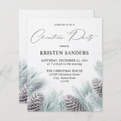 Budget Pine Cone & Snow Kerstparty (Voorkant / Achterkant)