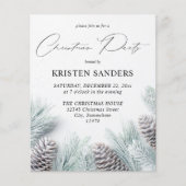 Budget Pine Cone & Snow Kerstparty Flyer (Voorkant)