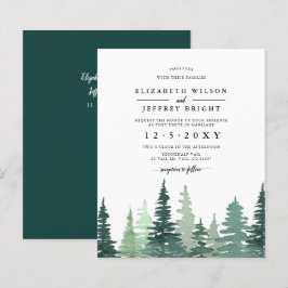 Budget Pine Forest Winter Weduwen Uitnodiging