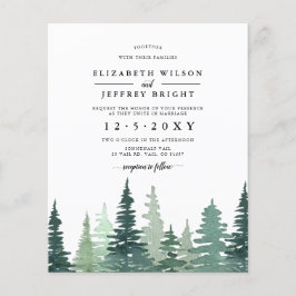 Budget Pine Forest Winter Weduwen Uitnodiging