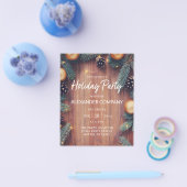 Budget Pine & Gold Ornament Rustic Holiday Party F Flyer (Enkel)